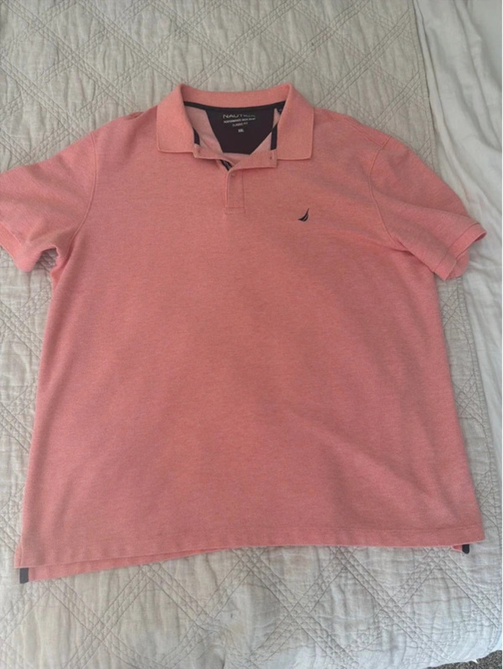Nautica Men’s XXL Performance Deck Polo Shirt Coral Salmon Classic Fit